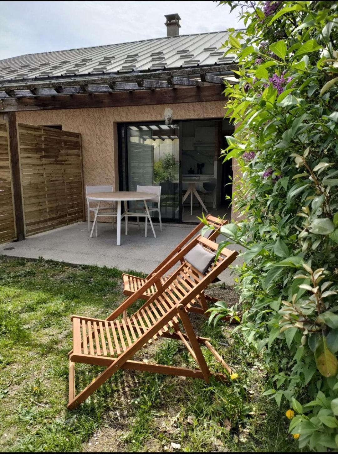Le Cosy Du Plongeoir - T2 Neuf Avec Vue Sur Le Lac De Serre Poncon Et Grande Terrasse Avec Jardin Savines-le-Lac Exterior foto